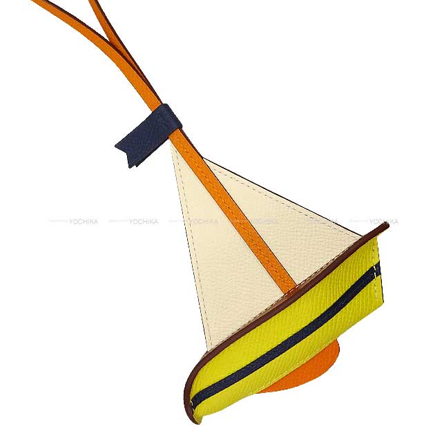 HERMES bag charm Sail 24 Yacht Nata/Lime/Bleu navy/Fauve/Orange Veau Epsom/Veau Barenia Gold HW Stamp W[BRAND NEW][Authentic]