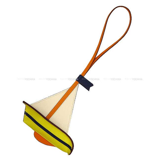 HERMES bag charm Sail 24 Yacht Nata/Lime/Bleu navy/Fauve/Orange Veau Epsom/Veau Barenia Gold HW Stamp W[BRAND NEW][Authentic]