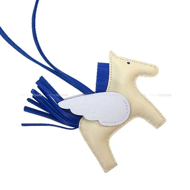 HERMES bag charm Rodeo Pegasus PM Craie/Bleu France/Blue brume  Agneau Milo/Veau Swift Stamp W[BRAND NEW][Authentic]