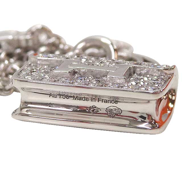 HERMES necklace Amulettes Constance pendant K18 White gold/Diamond 0.44 ct[BRAND NEW][Authentic]