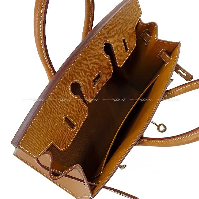 [Pre-loved] HERMES Handbag Birkin25 Sellier Gold Ever Grain Silver HW Stamp U[LIKE NEW][Authentic]