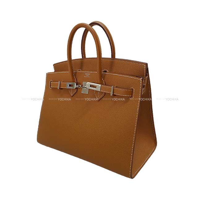 [Pre-loved] HERMES Handbag Birkin25 Sellier Gold Veau Epsom Silver HW Stamp U[LIKE NEW][Authentic]