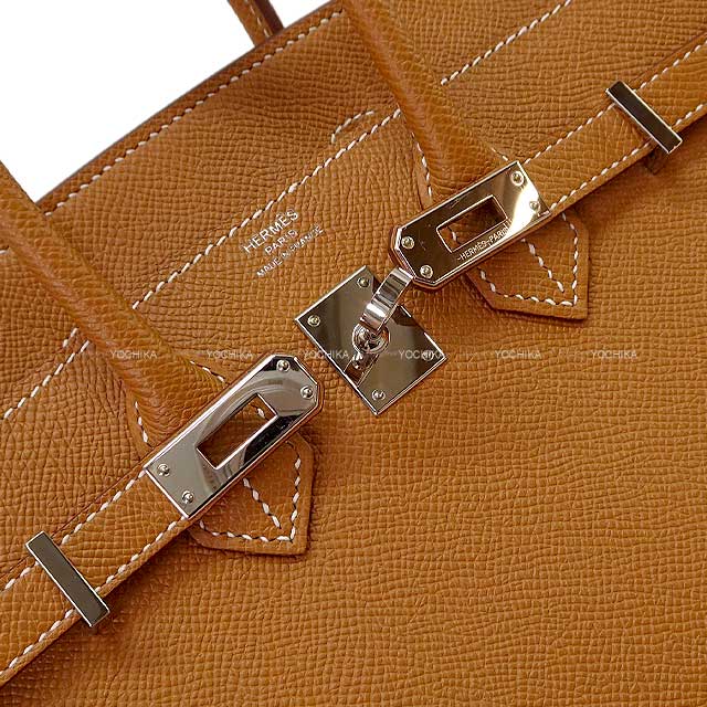 [Pre-loved] HERMES Handbag Birkin25 Sellier Gold Ever Grain Silver HW Stamp U[LIKE NEW][Authentic]