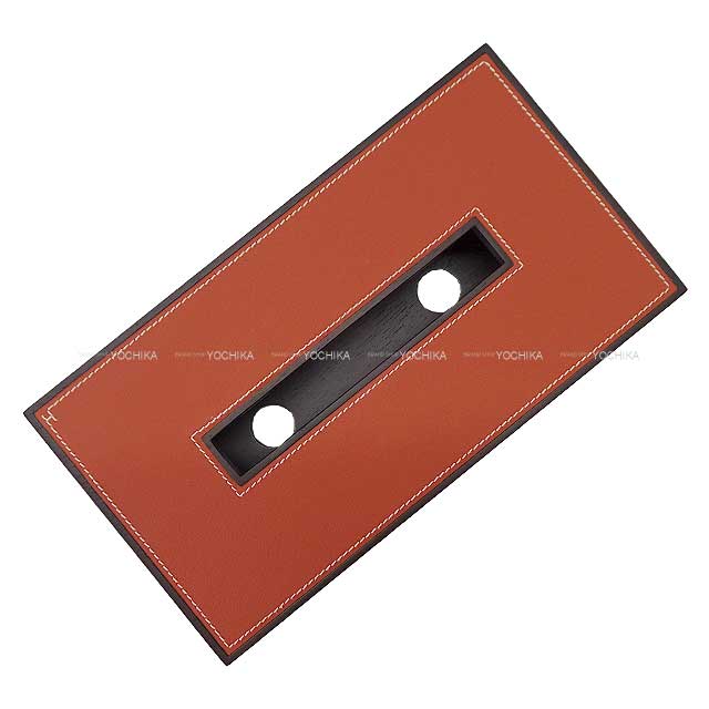 HERMES Tissue case Pleiad Brique Mahogany/Taurillon lisse[BRAND NEW][Authentic]