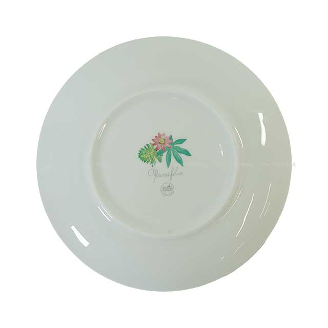 HERMES tableware Dessert plate NO.1  Passifolia Blanc (White)/Gold/Multicolor Porcelain[BRAND NEW][Authentic]