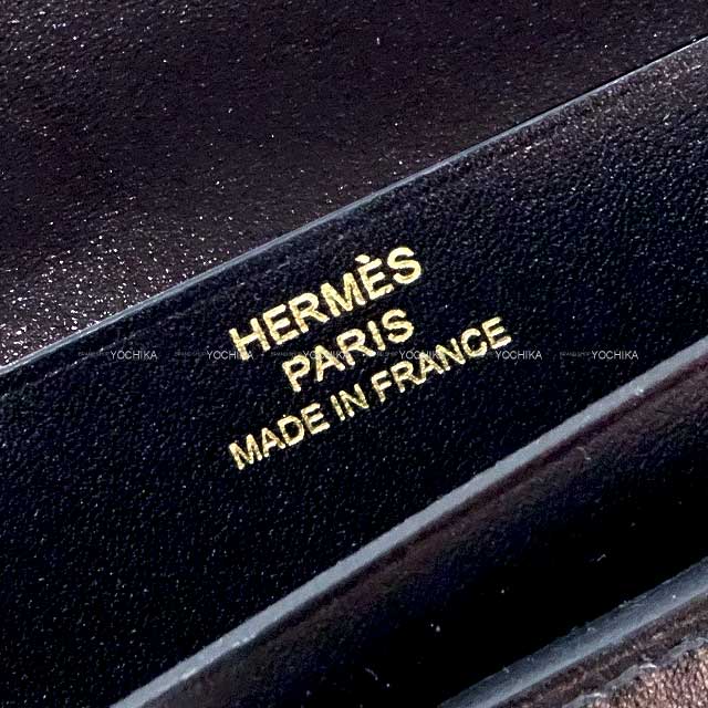 HERMES long wallet Bearn Soufflet Noir (Black) Box Calf Gold HW Stamp X[EXCELLENT][Authentic]