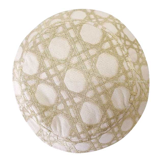 2024SS Dior D-BOBBY Bob hat Macrocannage Embroidery #58 Blanc (White)/Gold Cotton/Metallic/Polyester Brim: 2.4" 41CAN923X130[BRAND NEW][Authentic]