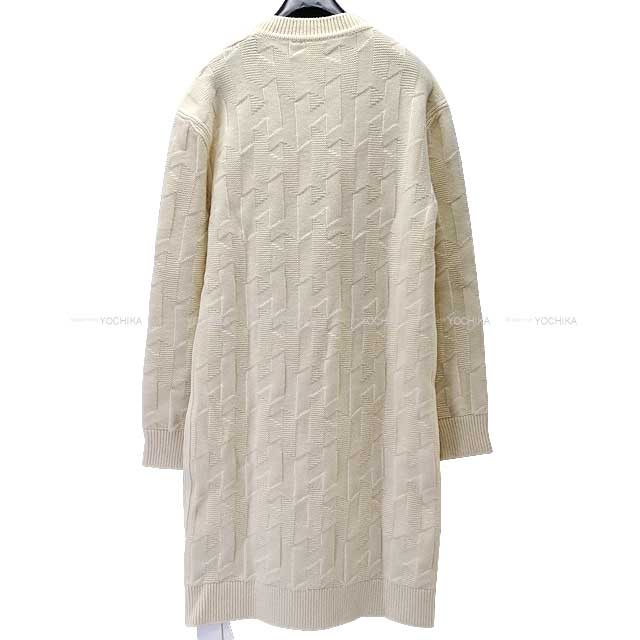 2024 AW NEW HERMES dress Ladies H motif Knit Roundneck Blanc Natural Wool100%[EXCELLENT][Authentic]