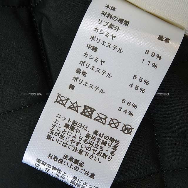 [Pre-loved] HERMES Vests Ladies Sellier Button Shortjacket Different fabrics change Noir (Black) Deerskin/cashmere/polyester 34[LIKE NEW][Authentic]