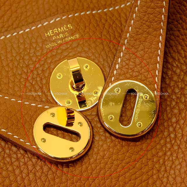 [Pre-loved] HERMES Shoulder bag Lindy 26 Gold Taurillon Clemence Gold HW Stamp W[LIKE NEW][Authentic]