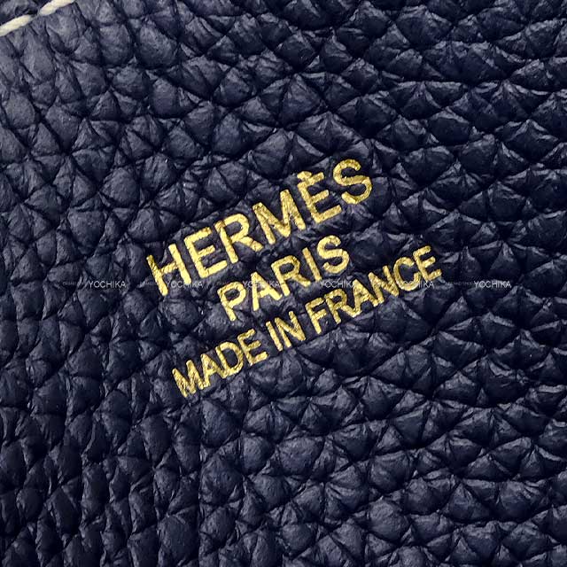 [Pre-loved] HERMES tote bag Double Sens 28 Etoupe/Bleu Nuit Taurillon Clemence Stamp Ｙ[LIKE NEW][Authentic]