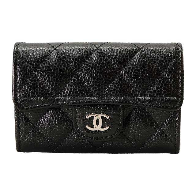 CHANEL card holder Matelasse Coco Mark Timeless Classic Flap Noir (Black) Graind Calf(Caviarskin) Silver HW AP0214[BRAND NEW][Authentic]