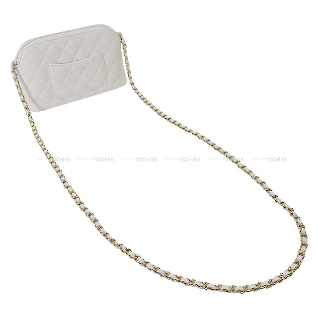 CHANEL Shoulder bag MATTRASSE Coco Mark Chain Blanc (White) Graind Calf(Caviarskin) Champagne Gold HW AP4016[BRAND NEW][Authentic]