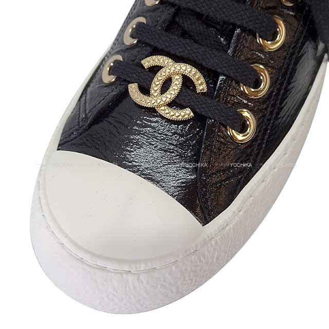 2024 SS CHANEL sneakers Low cut Logo Coco mark with Charm Top #37 Noir (Black) Leather 37 Gold HW G45560[BRAND NEW][Authentic]