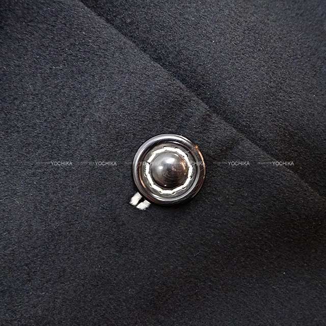 [Pre-loved] HERMES Tailored jacket Ledies Vintage Cashmere Noir (Black)/Blanc (White) Cashmere100% 38[LIKE NEW][Authentic]