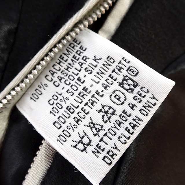 [Pre-loved] HERMES Tailored jacket Ledies Vintage Cashmere Noir (Black)/Blanc (White) Cashmere100% 38[LIKE NEW][Authentic]