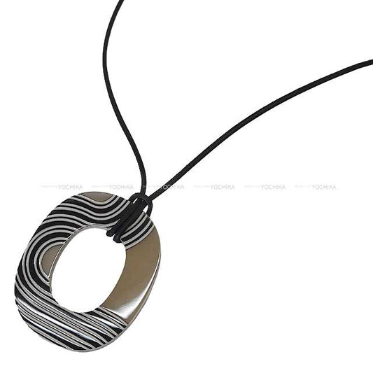 HERMES necklace Pendant Isthme Pop PM Griquel Buffalo Horn/Lacquer[BRAND NEW][Authentic]