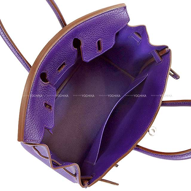 HERMES Handbag Birkin25 Ultraviolet Veau Jonathan Silver HW Stamp □N[ALMOST NEW][Authentic]