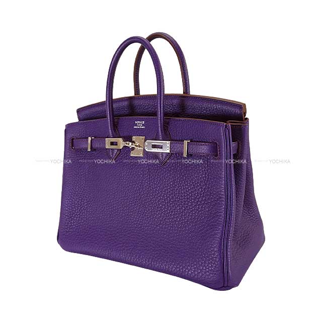 HERMES Handbag Birkin25 Ultraviolet Veau Jonathan Silver HW Stamp □N[ALMOST NEW][Authentic]