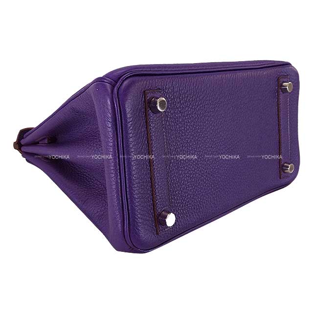 HERMES Handbag Birkin25 Ultraviolet Veau Jonathan Silver HW Stamp □N[ALMOST NEW][Authentic]