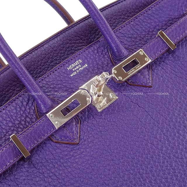 HERMES Handbag Birkin25 Ultraviolet Veau Jonathan Silver HW Stamp □N[ALMOST NEW][Authentic]