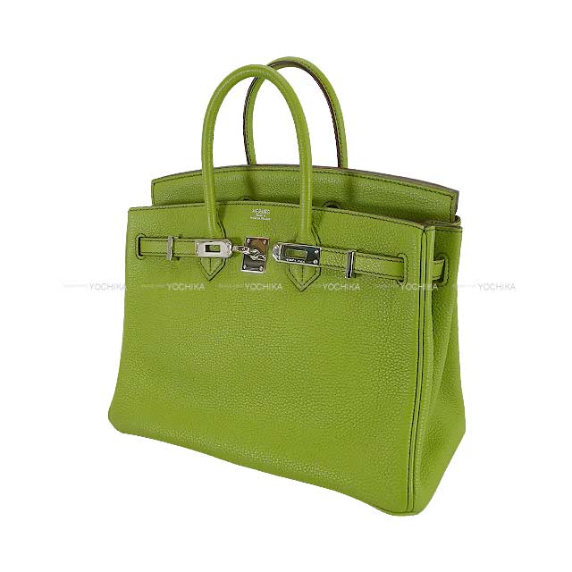 [Pre-loved] HERMES Handbag Birkin25 Anis green Veau Togo Silver HW Stamp □K[LIKE NEW][Authentic]