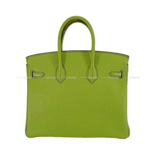 [Pre-loved] HERMES Handbag Birkin25 Anis green Veau Togo Silver HW Stamp □K[LIKE NEW][Authentic]