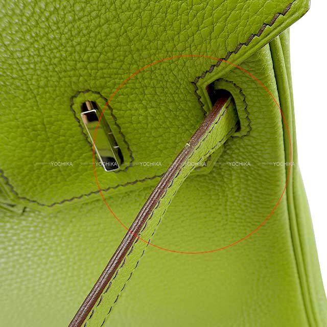 [Pre-loved] HERMES Handbag Birkin25 Anis green Veau Togo Silver HW Stamp □K[LIKE NEW][Authentic]