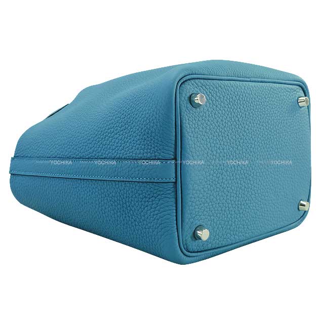 HERMES Handbag Picotin Lock 18 PM Eclat New Bleu Jean/Mauve Pale Taurillon Clemence/Veau Swift Silver HW Stamp W[EXCELLENT][Authentic]
