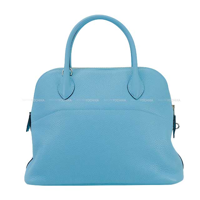 [Pre-loved] HERMES Shoulder bag Bolide31 Bleu de Nord Taurillon Clemence Silver HW Stamp D[LIKE NEW][Authentic]