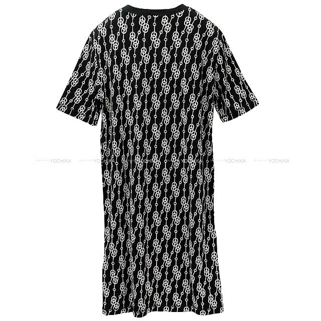 HERMES One‐piece dress Ladies T-Shirts Dress Halfsleeve Culiquetis Noir (Black) Cotton100% 36[EXCELLENT][Authentic]