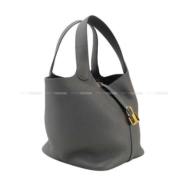 HERMES Handbag Picotin Lock 22 MM Ardoise Epsom Souple Champagne Gold HW Stamp W[BRAND NEW][Authentic]