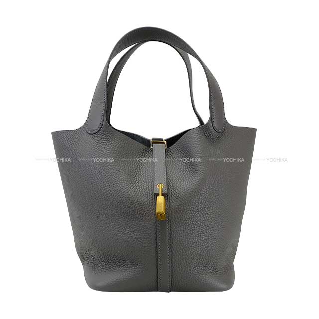 HERMES Handbag Picotin Lock 22 MM Ardoise Epsom Souple Champagne Gold HW Stamp W[BRAND NEW][Authentic]