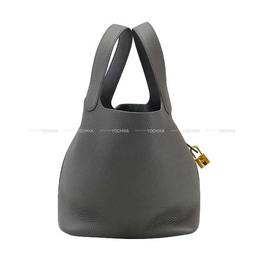 HERMES Handbag Picotin Lock 22 MM Ardoise Epsom Souple Champagne Gold HW Stamp W[BRAND NEW][Authentic]