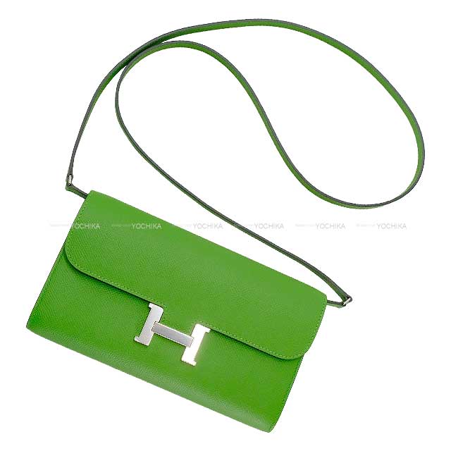 HERMES long wallet Constance Long wallet To Go Vert Yucca Veau Epsom Silver HW Stamp W[BRAND NEW][Authentic]