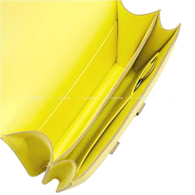 HERMES Shoulder bag Constance 3 18 Miroir Limoncello Buffalo Horn Silver HW Stamp W[BRAND NEW][Authentic]