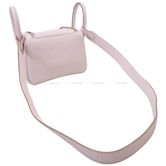 HERMES Shoulder bag Lindy mini 20 Verso Mauve Pale/New Gris Perle Taurillon Clemence Silver HW Stamp W[BRAND NEW][Authentic]