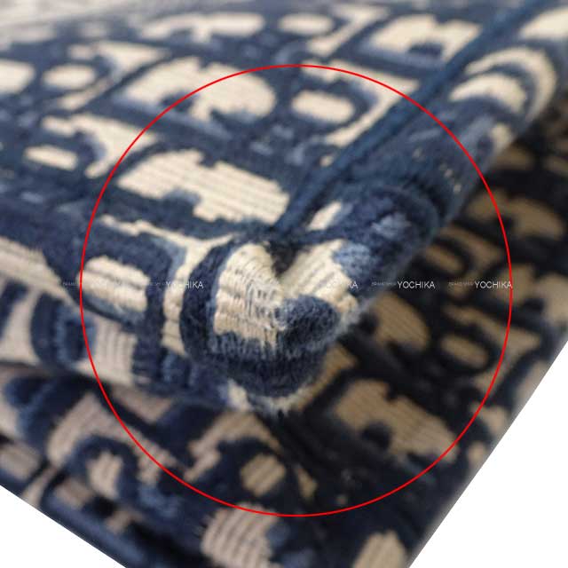 [Pre-loved] Christian Dior tote bag Book tote Medium Navy Dior Oblique Embroidery M1296ZRIW_M828[LIKE NEW][Authentic]