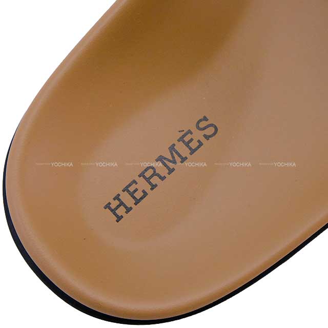 2023 AW HERMES sandals Ladies Chypre Rose Perle/Black Calf/Chevre 38 38[EXCELLENT][Authentic]