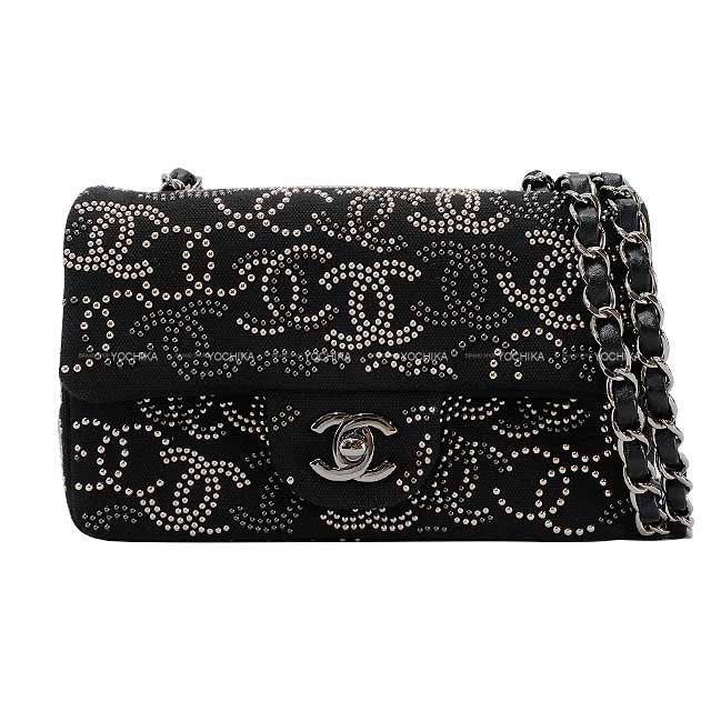 2010AW Limited Paris Shanghai Collection CHANEL Chain wallet Noir (Black) Cotton Silver HW[EXCELLENT][Authentic]