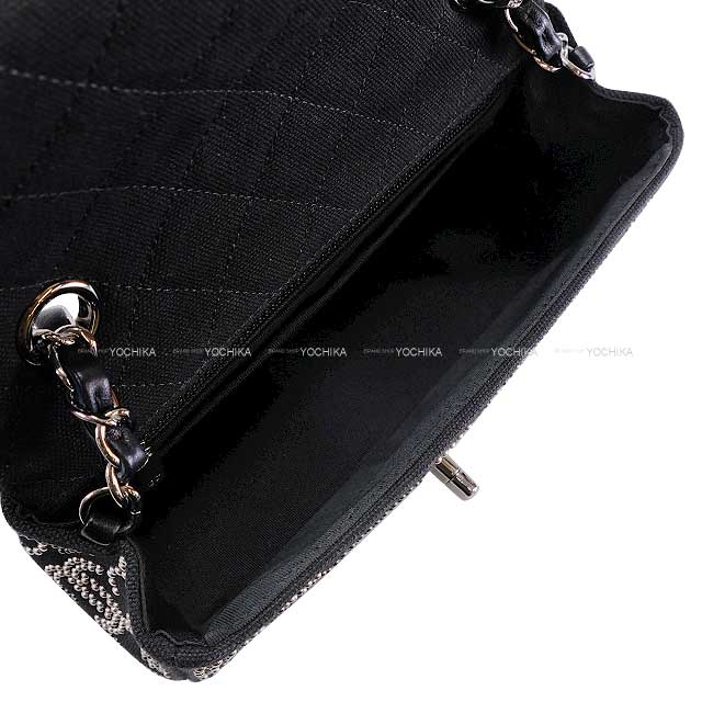 2010AW Limited Paris Shanghai Collection CHANEL Chain wallet Noir (Black) Cotton Silver HW[EXCELLENT][Authentic]