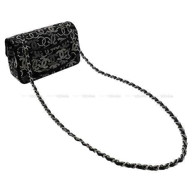 2010AW Limited Paris Shanghai Collection CHANEL Chain wallet Noir (Black) Cotton Silver HW[EXCELLENT][Authentic]