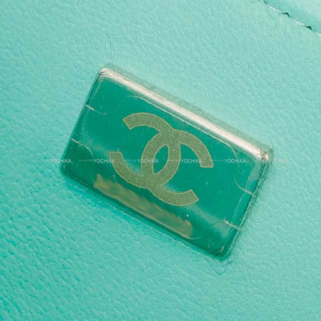 CHANEL Shoulder bag Mini Matelasse 20 Chain COCO Mark Turquoise Lambskin Black HW A69900[BRAND NEW][Authentic]