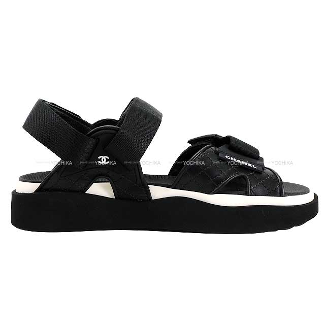 2023 AW CHANEL sandals Sports COCO Mark #36 Noir (Black)/Blanc (White) Calfskin/Lambskin/Fabric #36 G45083[EXCELLENT][Authentic]