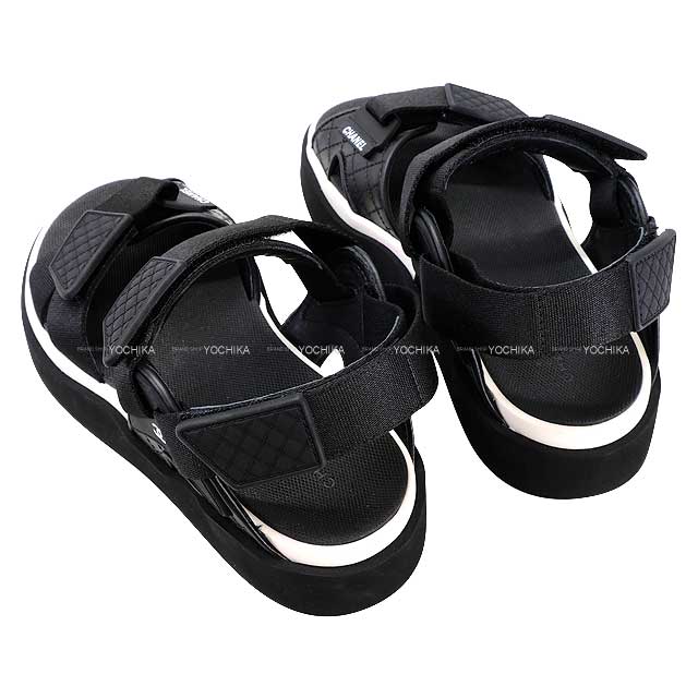 2023 AW CHANEL sandals Sports COCO Mark #36 Noir (Black)/Blanc (White) Calfskin/Lambskin/Fabric #36 G45083[EXCELLENT][Authentic]