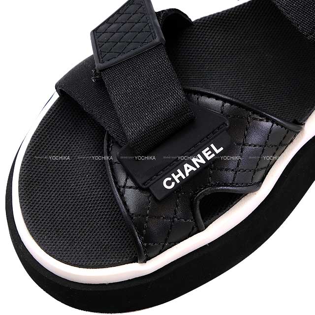 2023 AW CHANEL sandals Sports COCO Mark #36 Noir (Black)/Blanc (White) Calfskin/Lambskin/Fabric #36 G45083[EXCELLENT][Authentic]