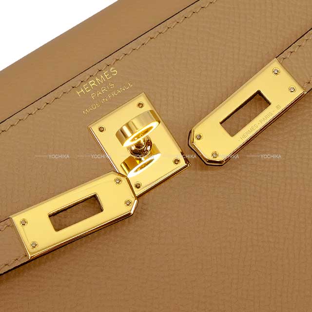 [Pre-loved] HERMES Shoulder bag Kelly25 Sellier Chai Veau Epsom Gold HW Stamp U[LIKE NEW][Authentic]