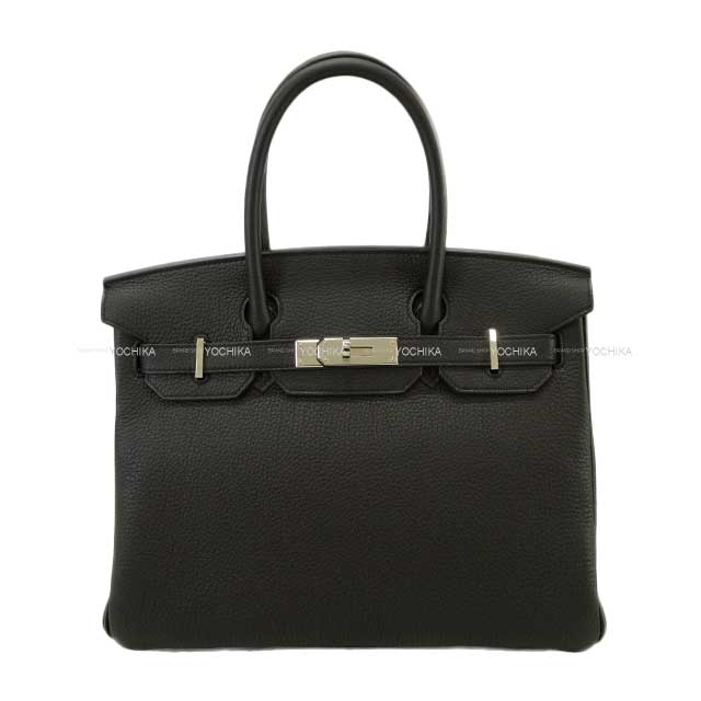 HERMES Handbag Birkin30 Noir (Black) Veau Jonathan Silver HW Stamp Z[EXCELLENT][Authentic]
