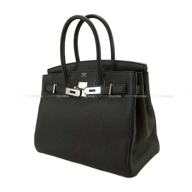 HERMES Handbag Birkin30 Noir (Black) Veau Jonathan Silver HW Stamp Z[EXCELLENT][Authentic]