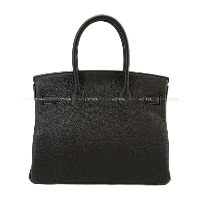 HERMES Handbag Birkin30 Noir (Black) Veau Jonathan Silver HW Stamp Z[EXCELLENT][Authentic]
